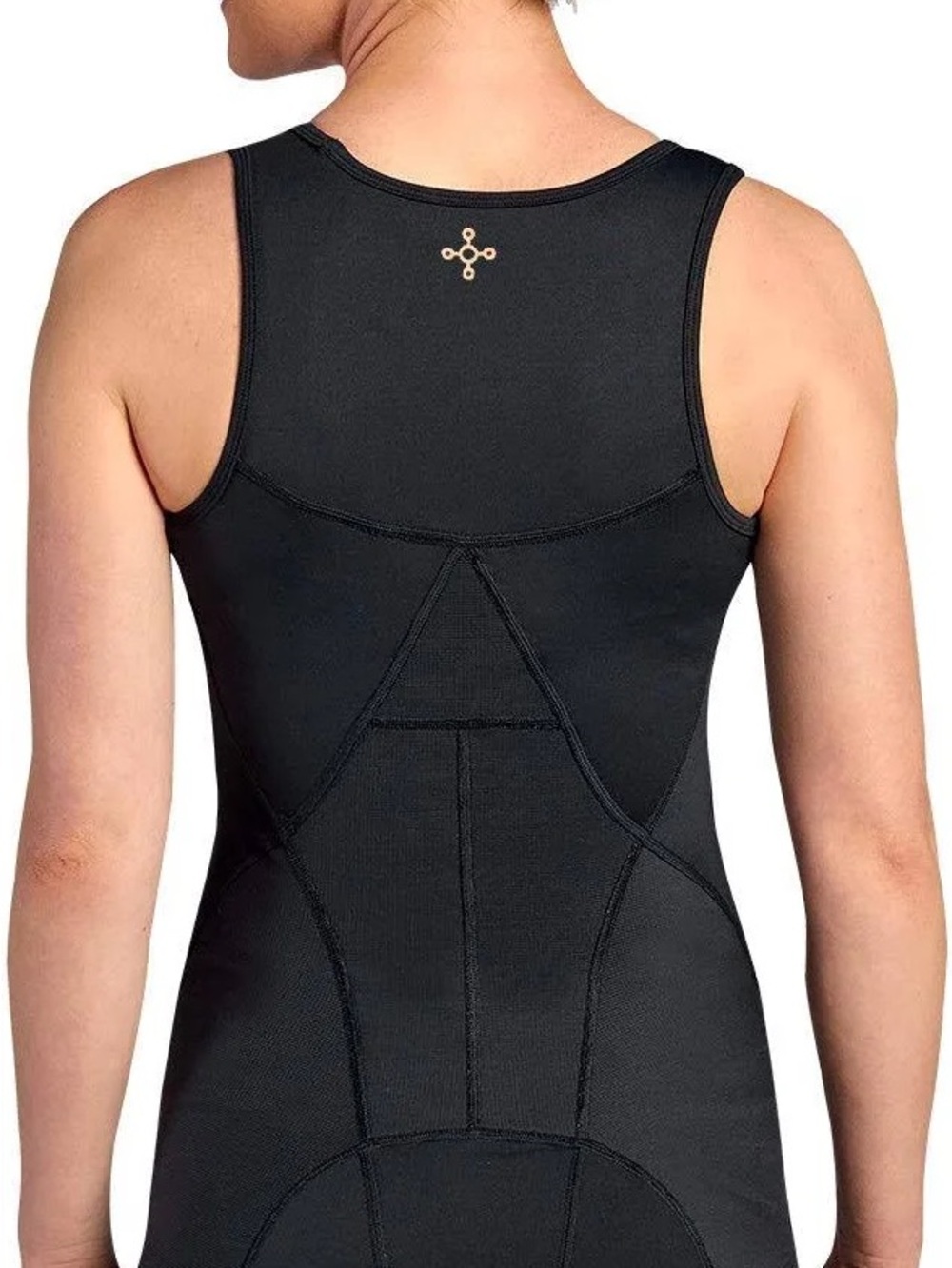 Women's Black Lower Back Support Shaping Tank Bodysuit - Sleek Support